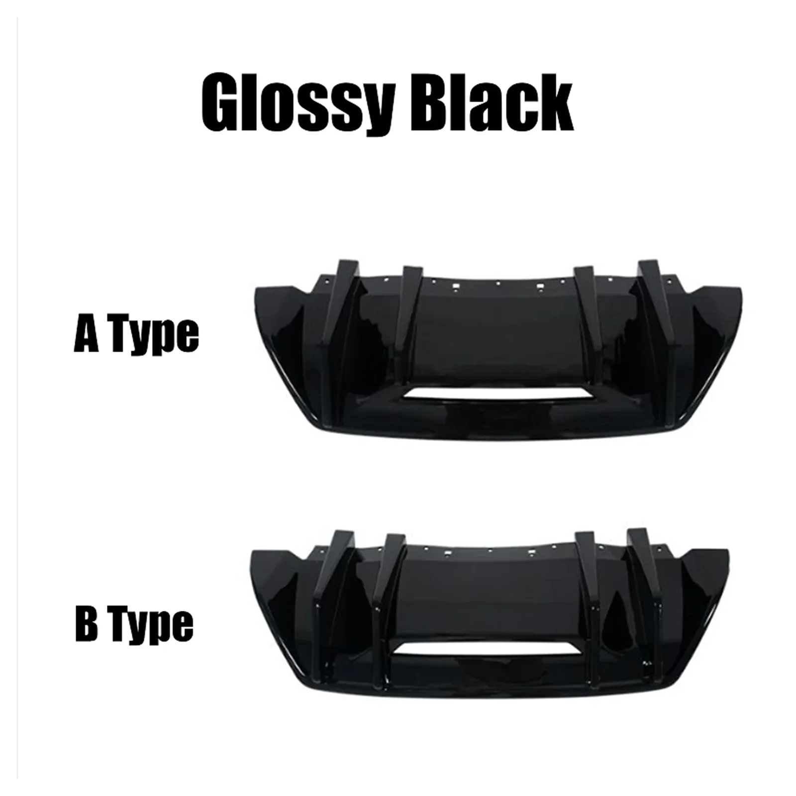 For Ford Mustang GT EcoBoost S650 Coupe 2024 2025 Car Rear Bumper Lip Diffuser Splitter Spoiler Molding Carbon Look Glossy Black
