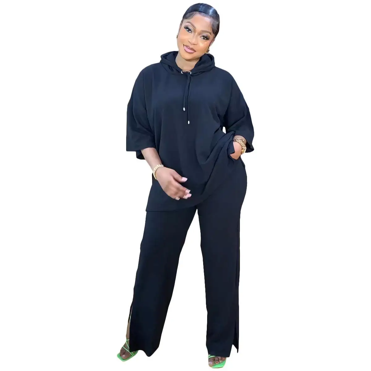 Sudadera con capucha para mujer con camiseta, pantalones largos, conjunto de moda de primavera para ir al trabajo, ropa informal para adultos