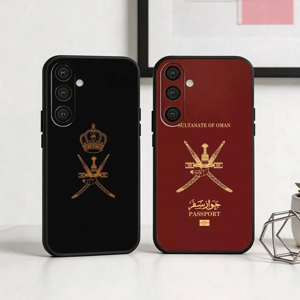 

Oman Passport Flag Phone Case For Samsung A73,72,71,A52,51,40,41,A22,A32,31,A13, Soft Black Shell