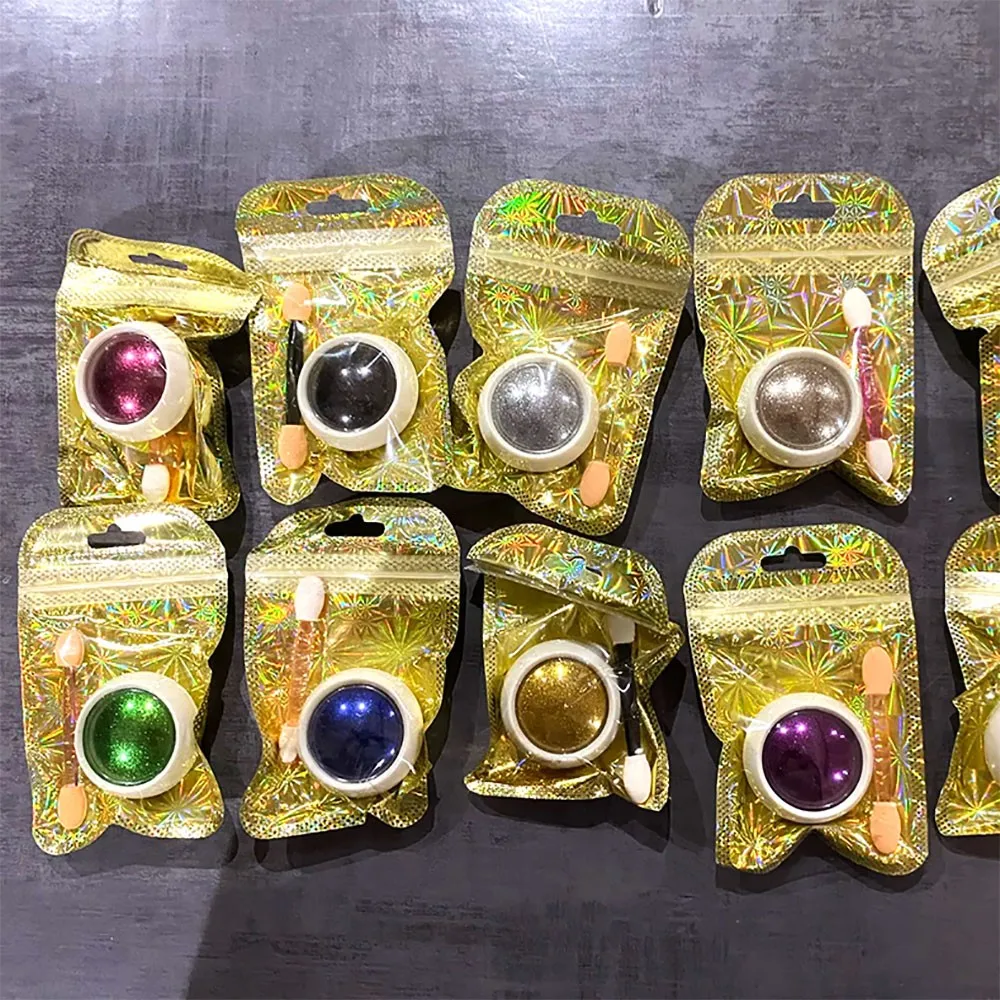 1jar Weihnachten Metallic Magic Mirror Red Chrome Nagelpulver 0,3 Gramm holografisch glasiertes UV-Gel Nagelpigment Maniküre Reibstaub