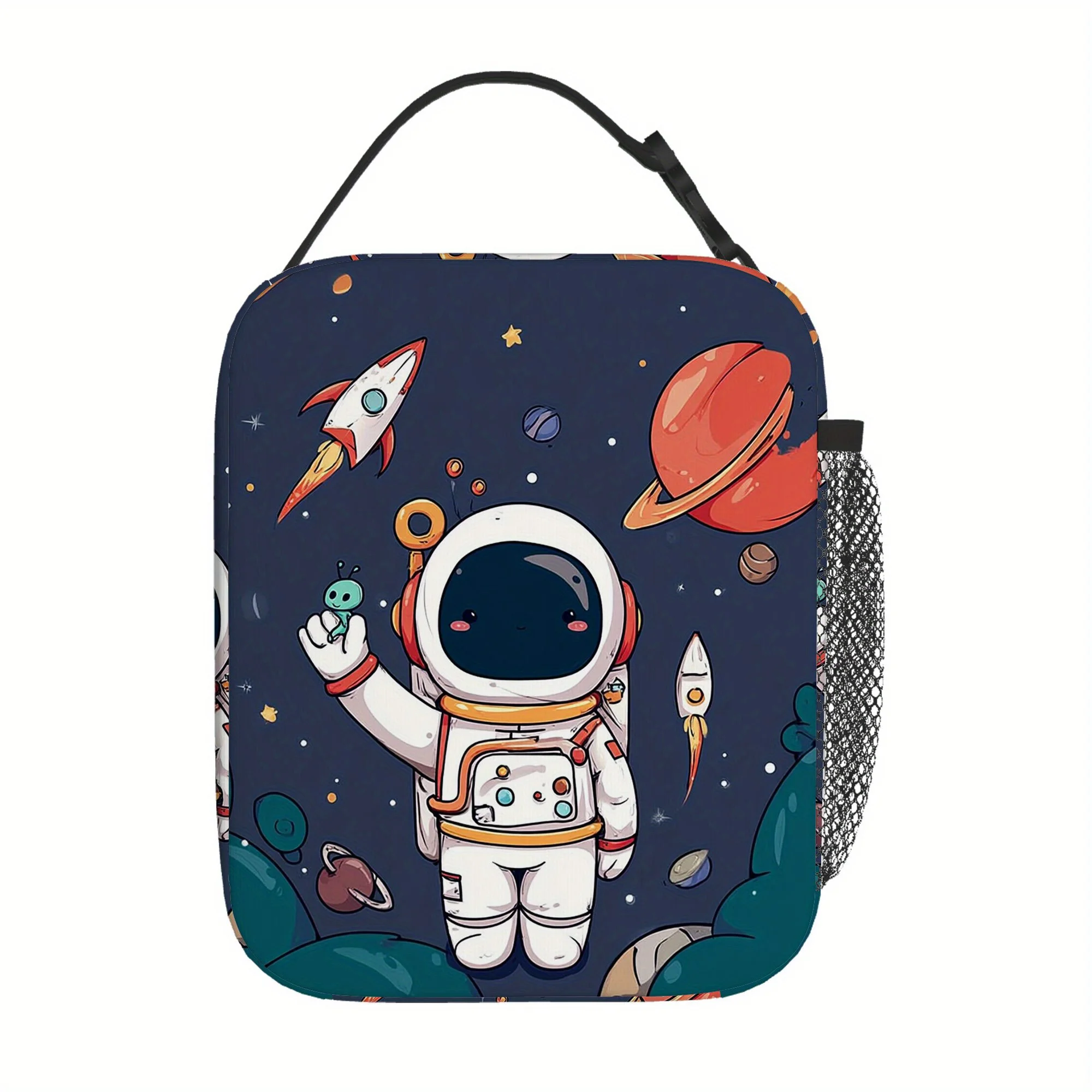 1pc, a Cosmic Journey with an Extraterrestrial Companion. A Printed Thermal Bag That Is Insulated, Not for Food Contact, Ideal f