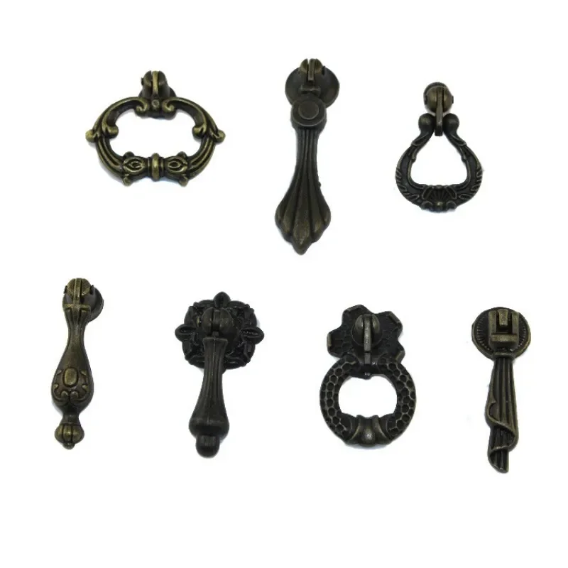 1x Antique Bronze Kitchen Cabinet Knobs and Handles Dresser Cupboard Door Metal Pendant Knob Retro Furniture Pulls