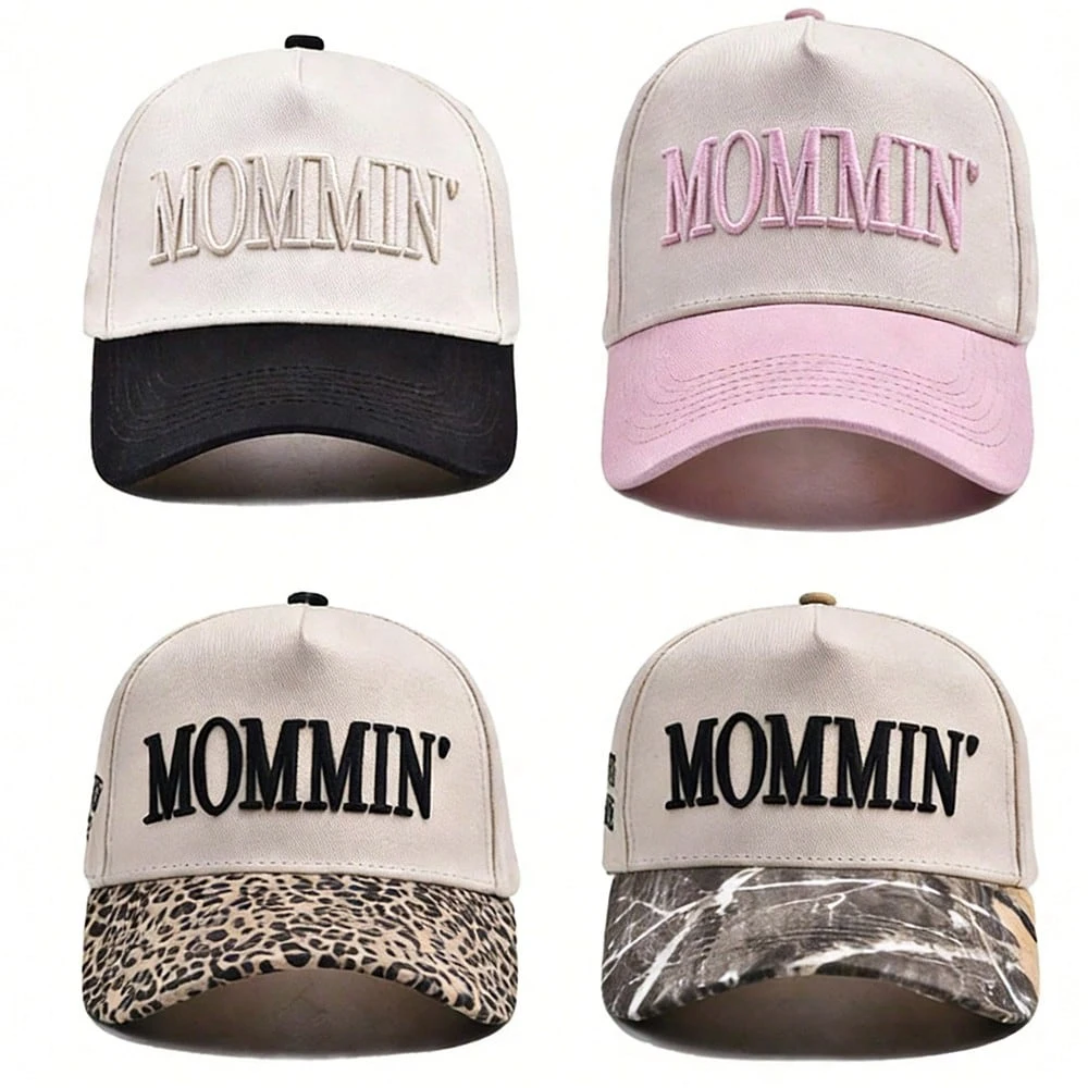 1 SZT. MOMMIN Outdoorowa Czapka Truckerka z Haftem 3D w Stylu Retro dla Kobiet, Regulowana, Męska Czapka Bejsbolówka z Kolorowymi Wstawkami, Sportowa Czapka Snapback
