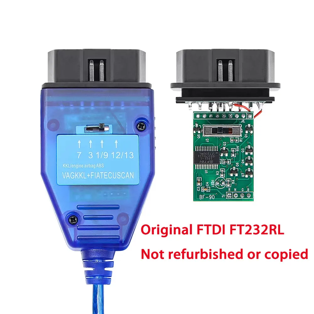 OBDII VCI Diagnostic Tool KKL 409 FTDI232RL Chip For VAG 409.1 Durable Material Fiat ECU Scanner KKL 409 with Switch