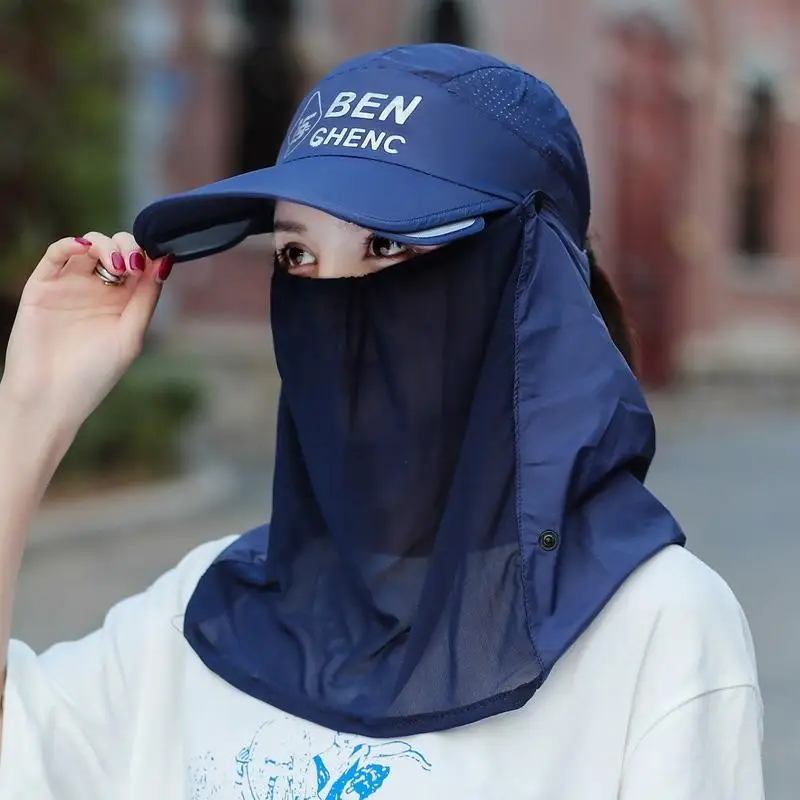 Damen-Sonnenschutzkappe aus Eisseide, atmungsaktiv, UV-Sonnenschutz, staubdicht, Schutzschild, Sommer, Outdoor-Sport, Kopfbedeckung – Detail 5