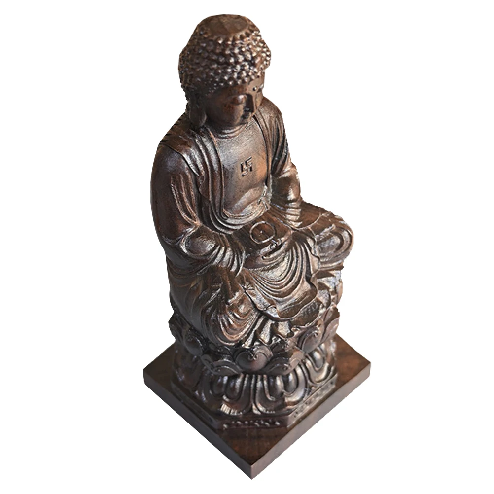 

Buddha Statue Wood Carving Home Decor Bedroom Living Room Garden Ornament Culture Gift Mini Model