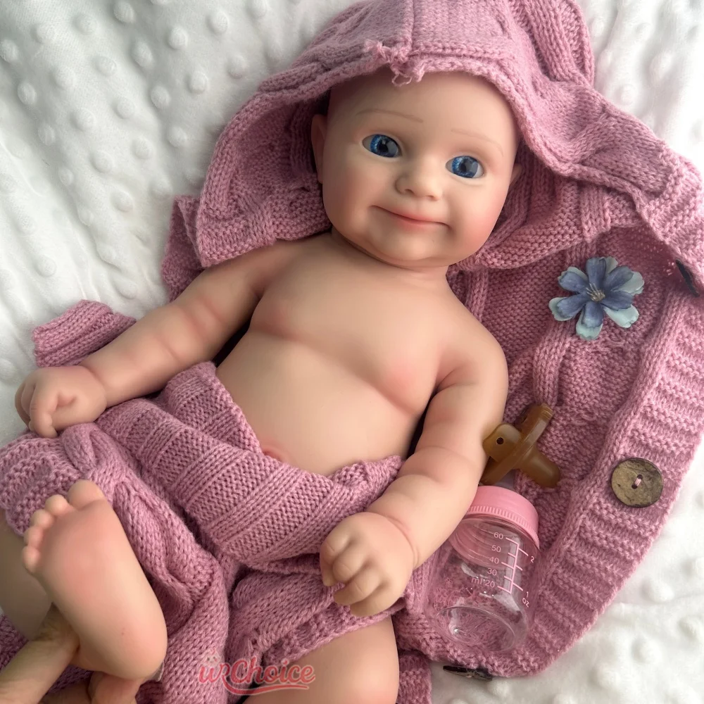 Lifelike 50cm السمينة السيليكون ولد من جديد طفل فتاة مادي يمكن فتح فم دمية اليدوية كاملة الصلبة وزن بيبي لجمع الفنان هدية