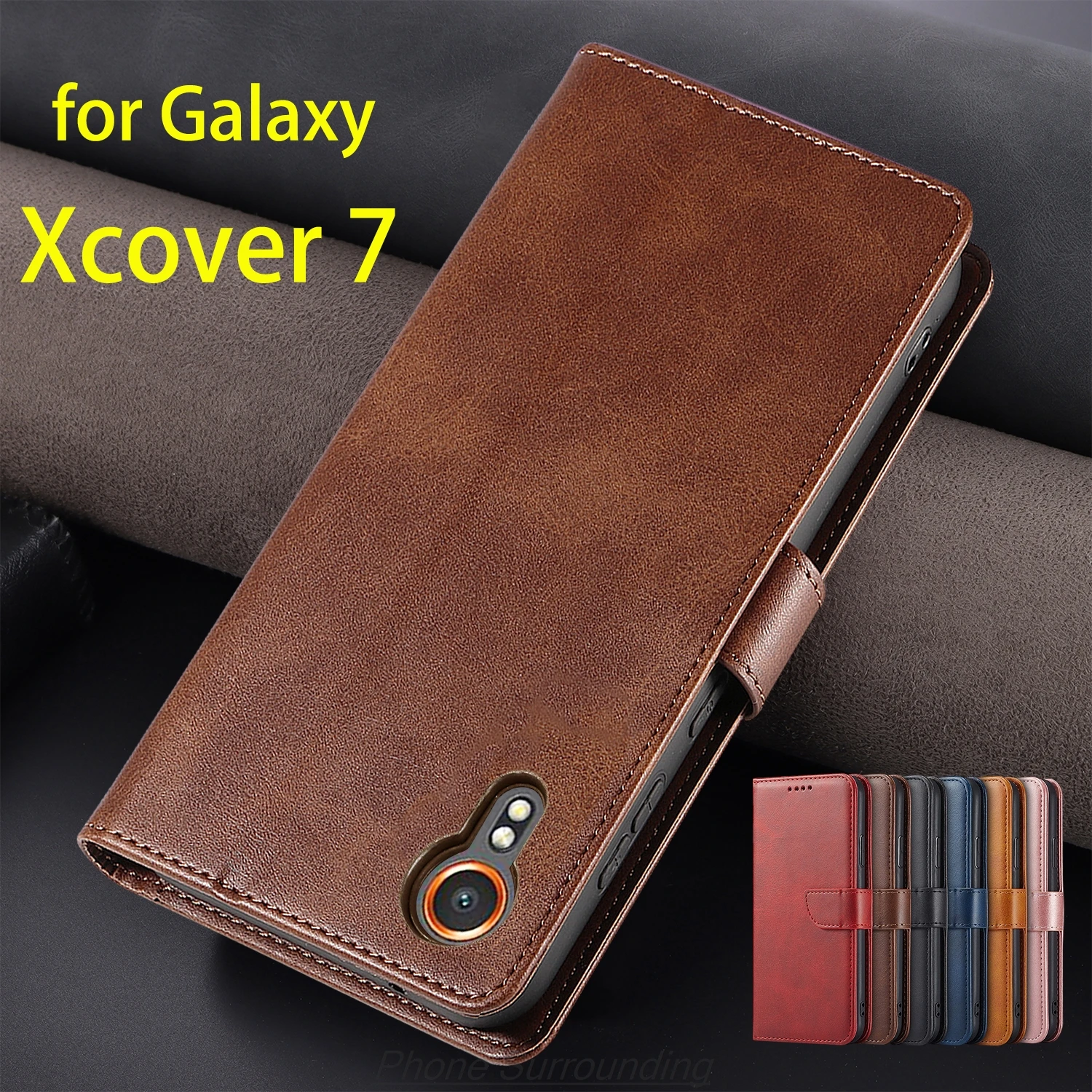 

Кожаный чехол-бумажник с откидной крышкой для Samsung Galaxy Xcover 7 Xcover7, сумки для телефона из искусственной кожи, защитная кобура Capa Fundas Coque