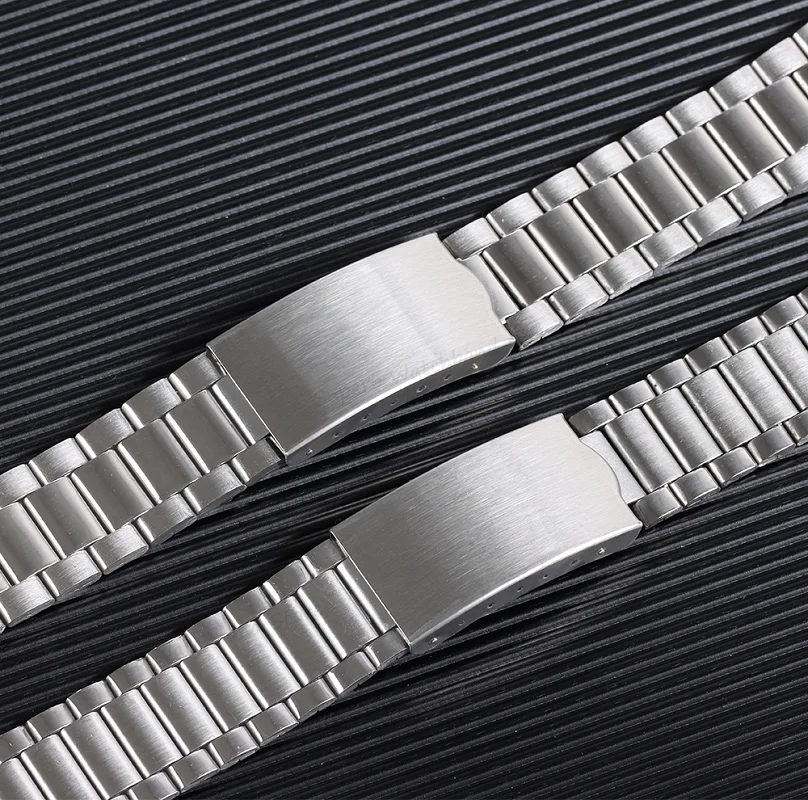 12 14 18 20mm Universal Watch Band  for Men Women Metal Bracelet Replacement Folding Buckle Men Stainless Steel Watch Strap