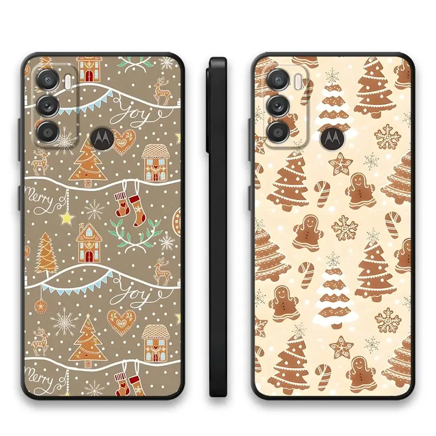 حافظة لهاتف موتورولا موت G52 G50 G51 G73 G60s G53 G30 G60 G71 Edge 20 Pro 30 Lite G32 G22 Edge40 غطاء هاتف ناعم أسود G31 Santa