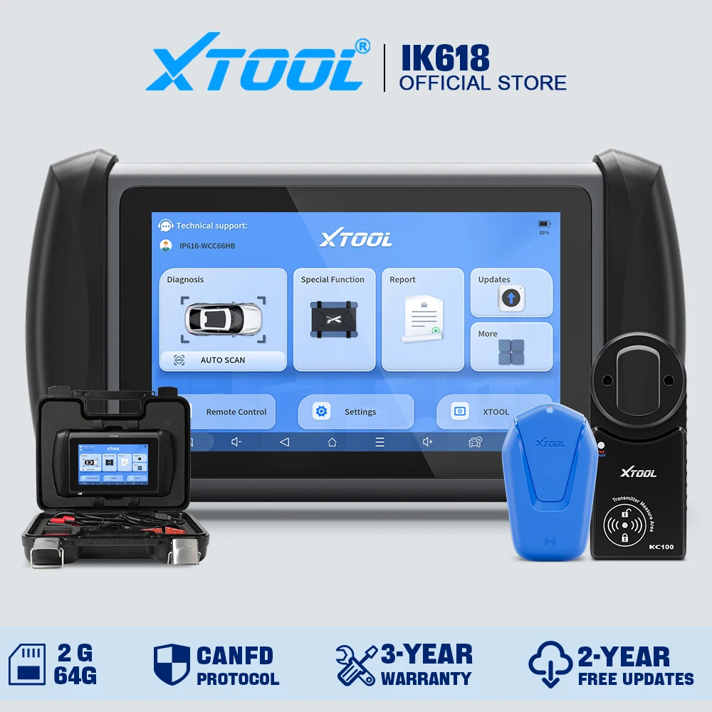 XTOOL InPlus IK618 With KC100 OBD2 Automotive Scanner IMMO Key Programming Car Diagnostic Tool For All Car All-in-One Programmer