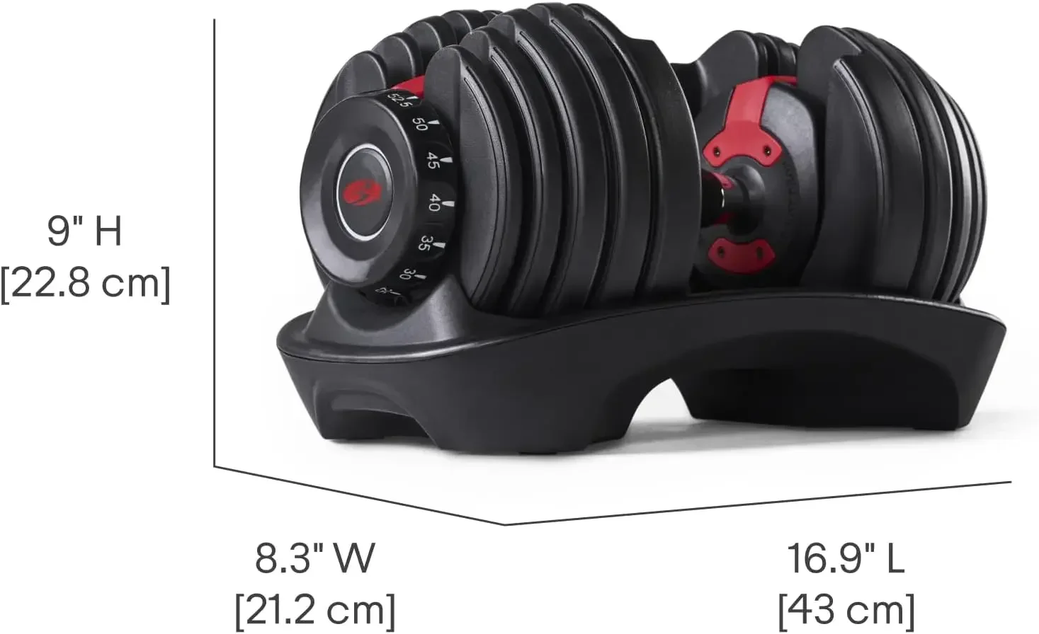 SelectTech 552 Adjustable Dumbbells，105 Pounds，Alloy Steel image 2