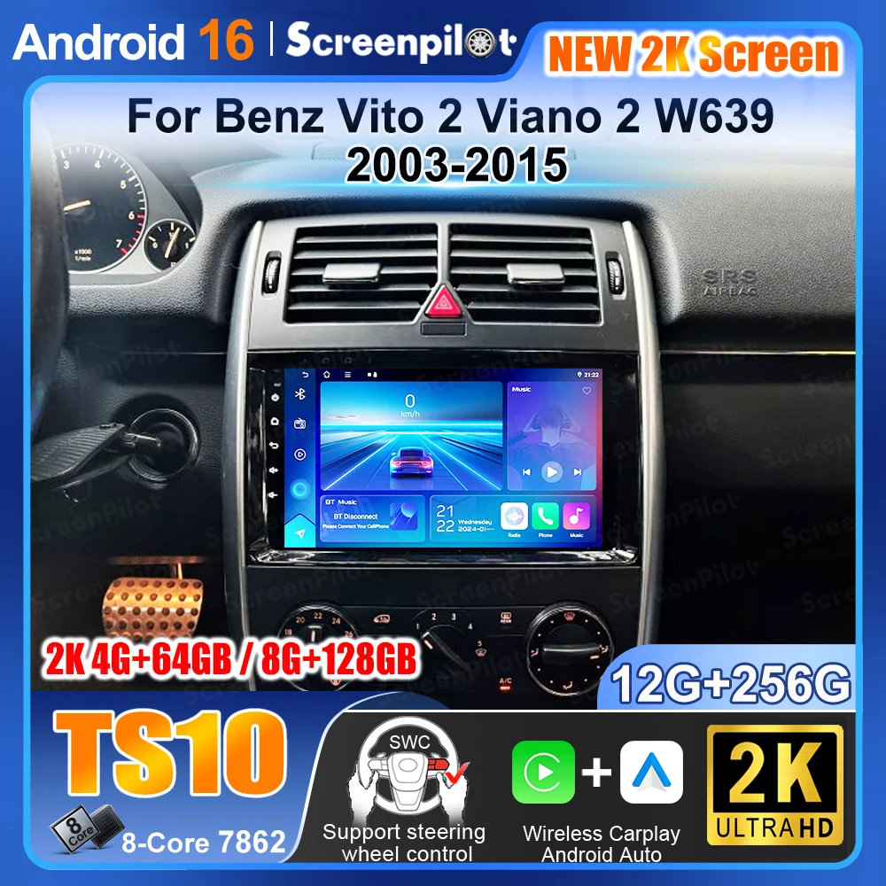 For Mercedes Benz B200 A B Class W169 A160 A180 A200 A220 2009-2012 Car Radio Android 16 Auto Multimedia Carplay Navigation 2din