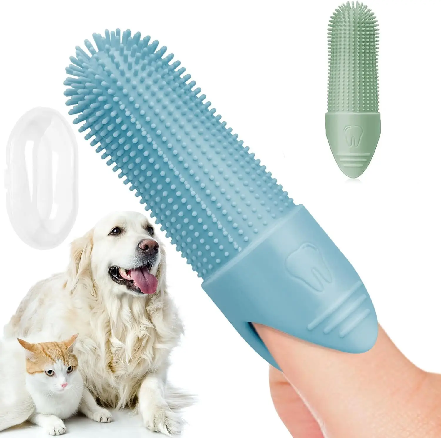 

2 pcs Soft Pet Finger Toothbrush – Safe Teeth Cleaning for Cats & Dogs!