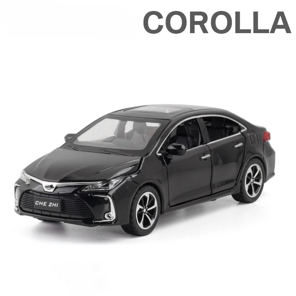 1:32 Corolla Hybrid Alloy Car Diecasts Toy Vehicles Car Model Sound and light Pull back Car Toys For Kids Gifts