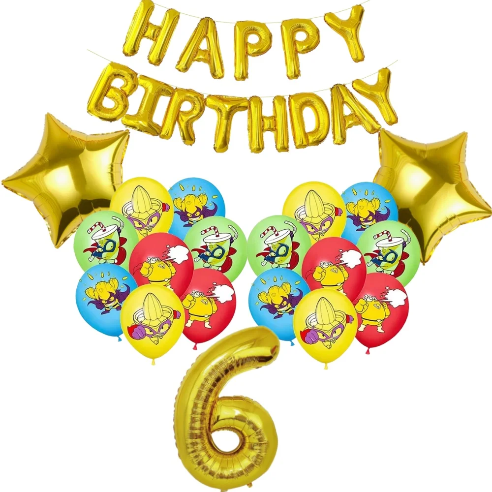 Superthings Kreative Geburtstagsparty-Ballondekoration Cartoon-Spiel-Banner Kuchendekoration Baby-Shower Kinder-Jubiläumsparty-Zubehör – Detail 13