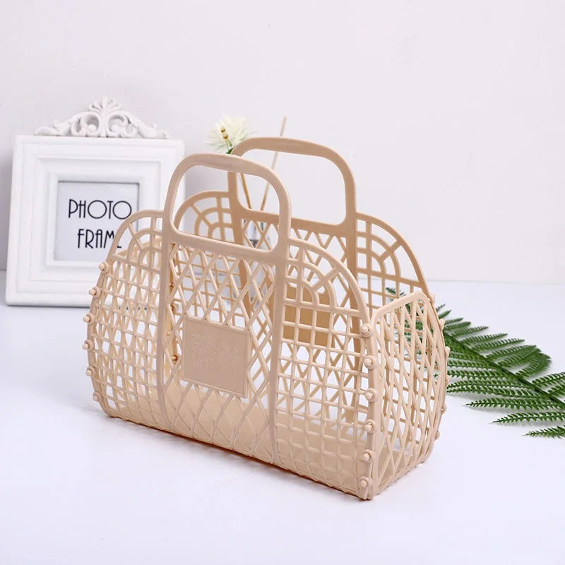 Be Disassembled Shopping Storage Basket Hollow Model Plastic Vegetable Basket Jewelry Basket Bathroom Basket Portable Handbag