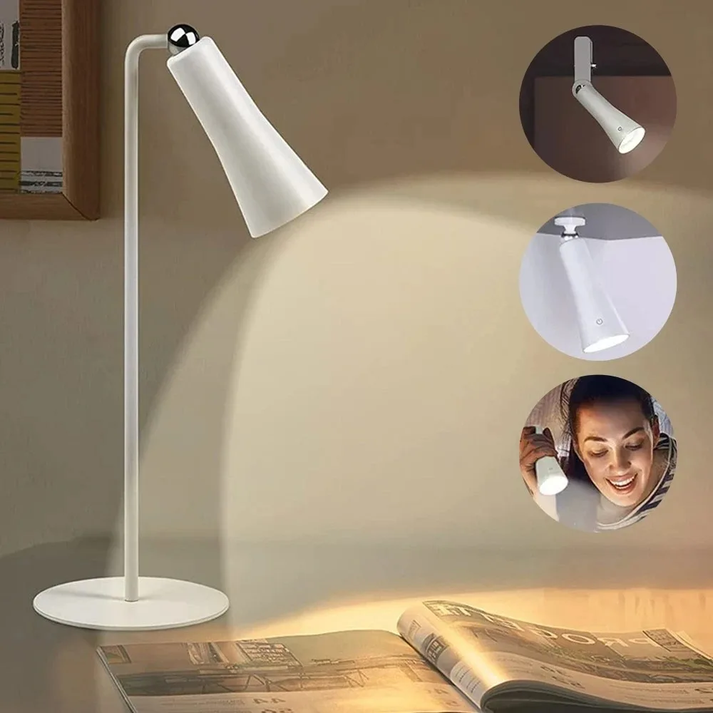 LED Table Lamp for Study Eye Protection USB Touch Dimming Reading Light Flashlight Bedroom Bedside Decor Photo Sunset Desk Lamps