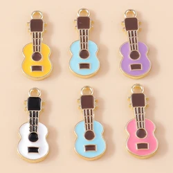 10Pcs Lovely Enamel Musical Instrument Guitar Charms Violin Pendant for DIY Bracelet Necklace Handmade Jewelry Making Accessory