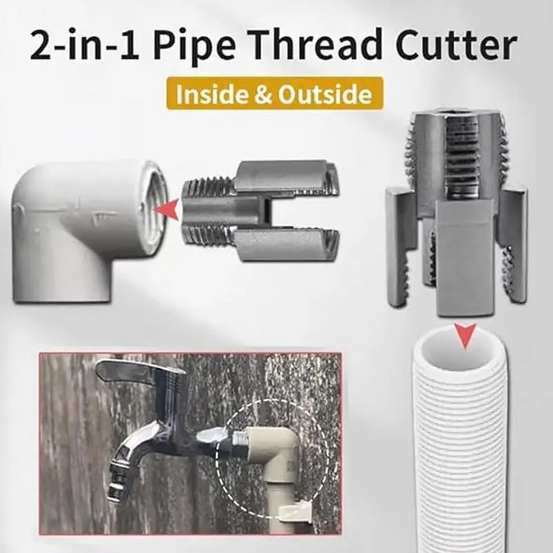 Thread Maker 2X External Pipe Threader Thread Cutting Rethreading Tool For Plumbing Household Workshop Construction Automotive