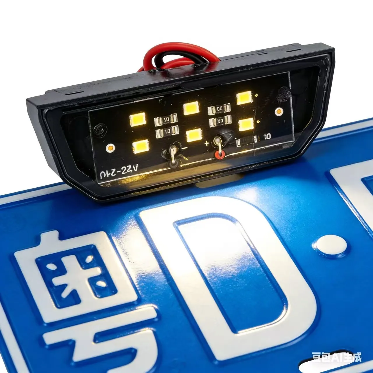 DC 12-24V Car License Plate Light, Dual Row 6-LED High Brightness Waterproof, for Truck Side Light, Motorcycle Modification Sign