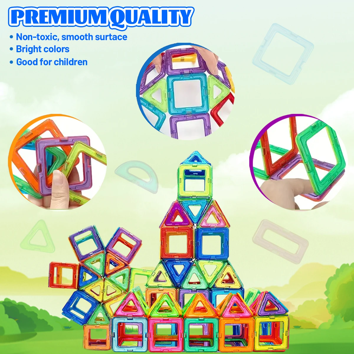 Medium Size Magnetic Building Block，DIY Magnets Toy Set，Kid Designer Construction ，Gift for Children，Birthday Halloween Gift Toy