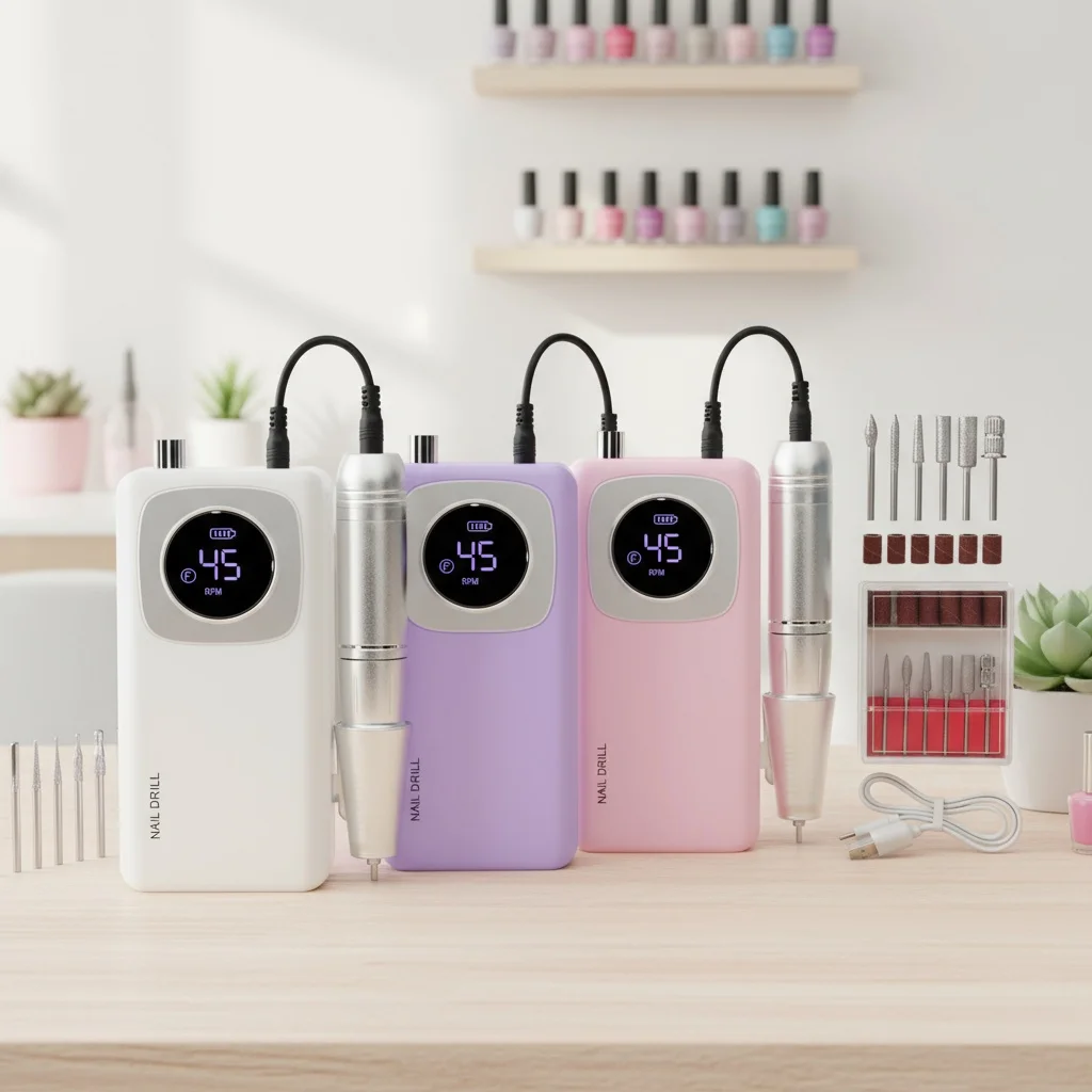 Trapano per unghie da 45000 giri/min, lima per unghie elettrica ricaricabile senza fili per la rimozione delle unghie in gel acrilico, pedicure manicure domestica