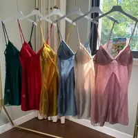 Satin Suspender Nightgown With Buttons Sexy Female Sleep Dress Summer Lace Chemise Sleepwear Patchwork Kimono Dressing Gown - Image 3