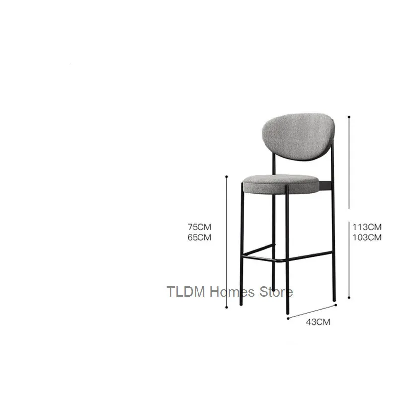 北欧の鉄のダイニングルームバーチェア、モダンなカフェハイスツール、金色のレジャーバースツール、柔らかい背もたれ、家庭用家具f