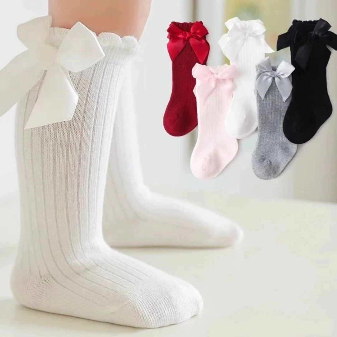 Baumwolle Neugeborenen Baby Socken Frühling Herbst Hohe Qualität Infant Kleinkind Mid-kalb Socke Mode Süße Bowknot Prinzessin Socken Für mädchen