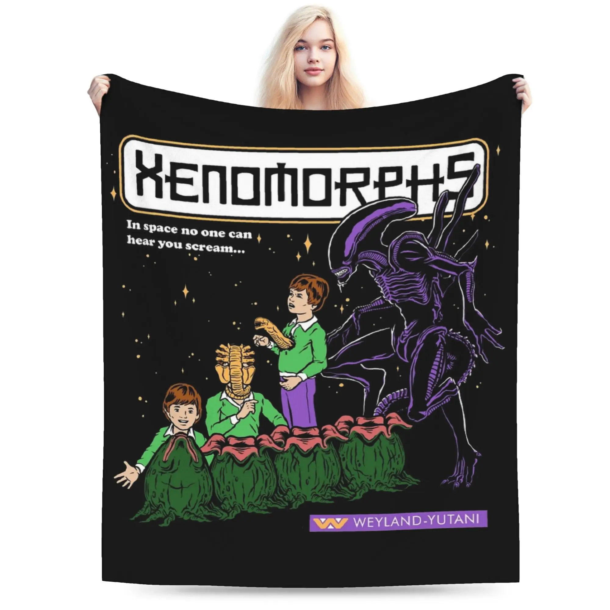 Xenomorphs Book Alien Movie Blankets Coral Fleece Plush Summer  Portable Ultra-Soft Throw Blankets for Bed Bedroom Bedspreads