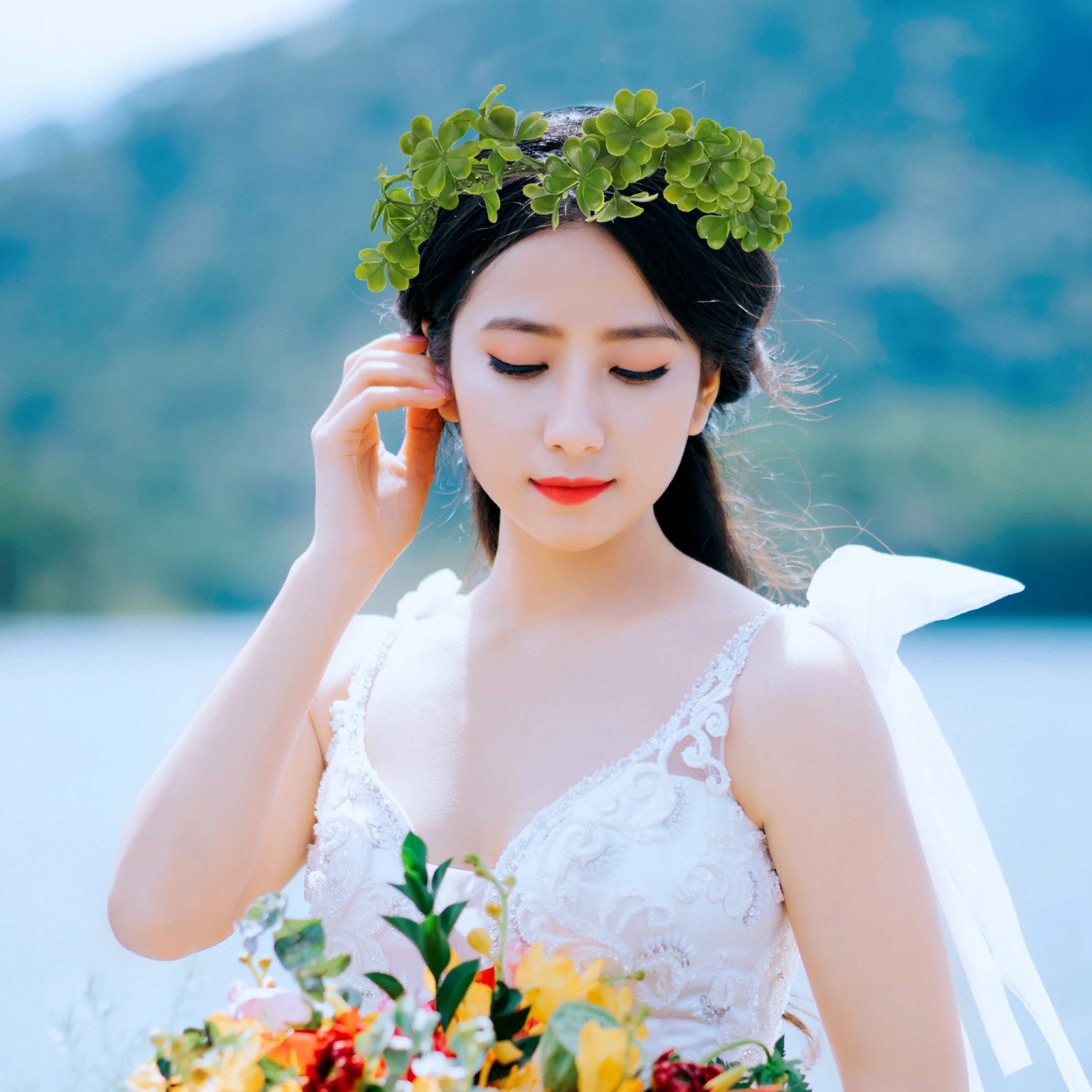 

Green Saint Shamrock Crown Headb Shamrock Hair Hair Accessories For Women Wreath Women Girls Floral Crown Accessories