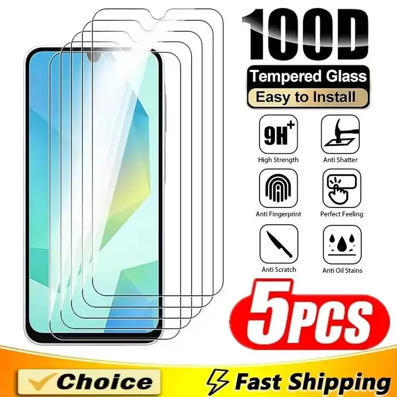 

5-1Pcs Tempered Glass Screen Protector For Samsung A16 A56 A55 A54 A53 A52 A52S A51 A71 A36 A35 A34 A33 A32 A13 - Pack Of 1-5