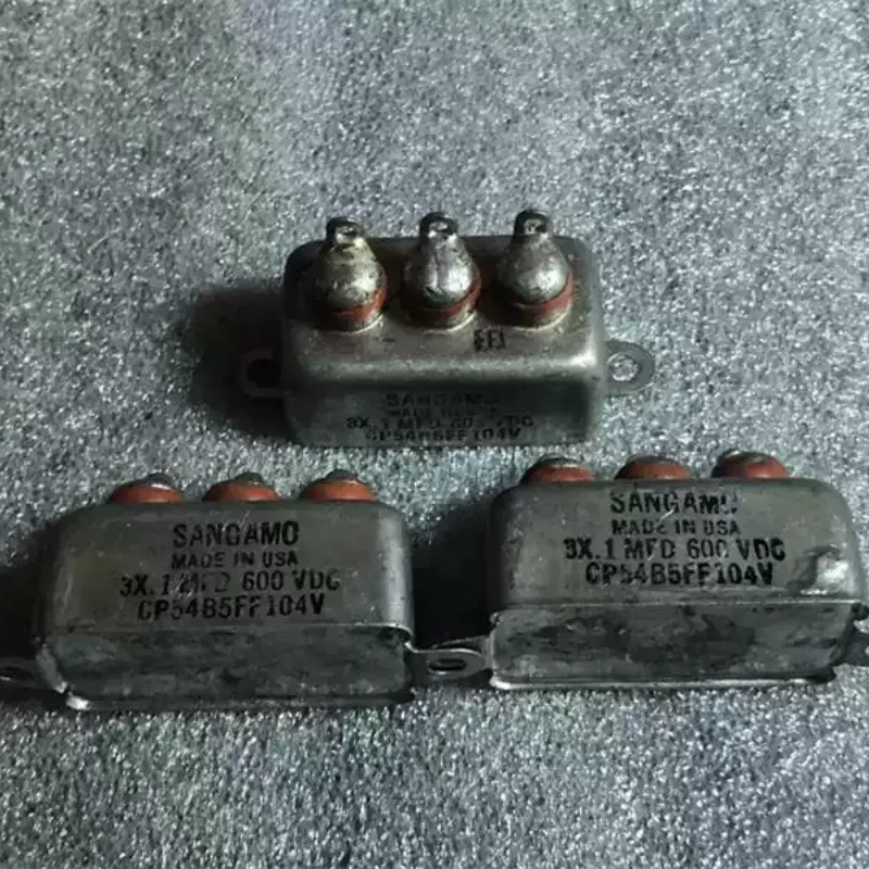 

Антикварная американская вакуумная трубка SANGAMO Sam 3 × 0,1 мкФ 600 В с медным корпусом, высоковольтная муфта, погруженная на масле, неполяризованная