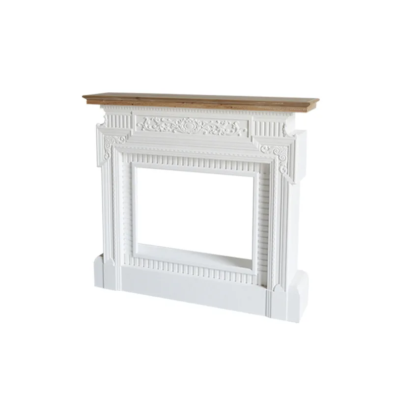 Cream wind simulation stove firewood indoor heater living room wall decorative cabinet hearth fireplace cabinet household