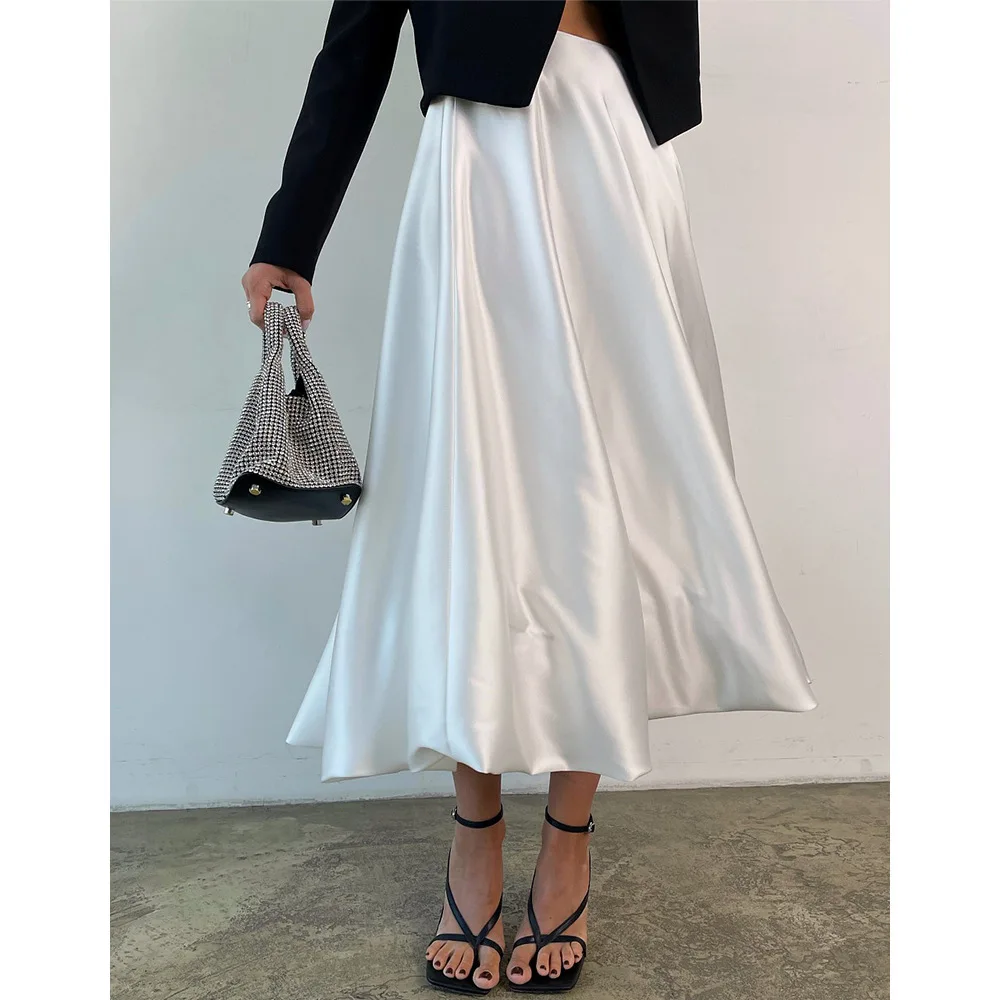 Bright colored midi skirt 2024 spring/summer ins fashion trend evening party high waisted balloon skirt floral bud skirt