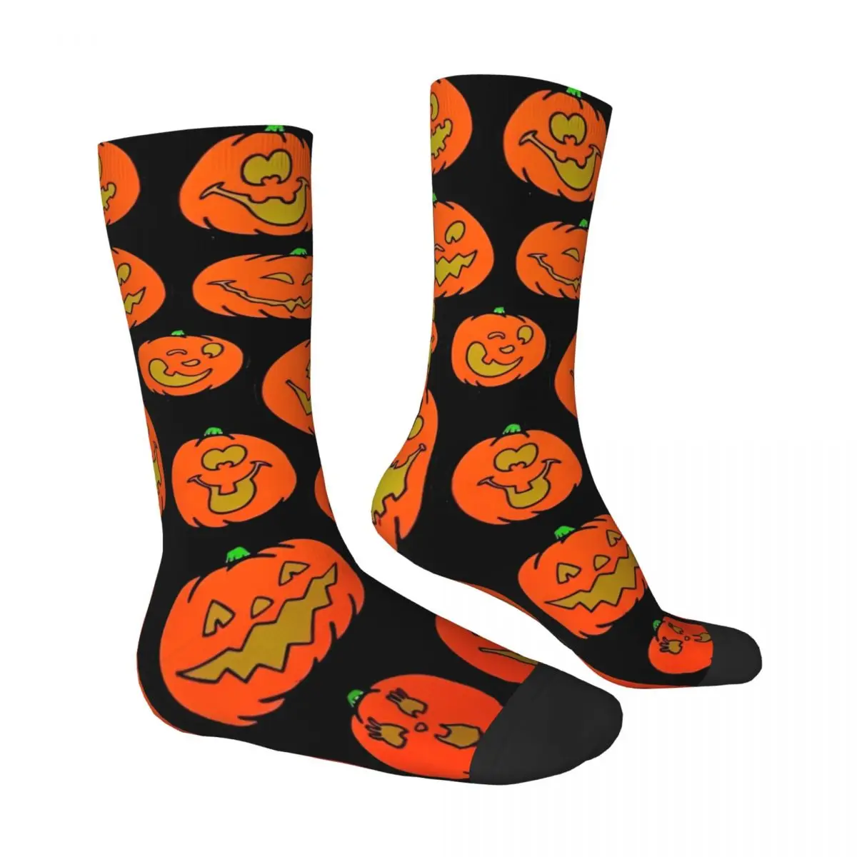 Halloween Stockings Unisex Men pumpkins pattern Socks Soft Breathable Novelty Socks Autumn Skateboard Anti-Slip Custom Socks