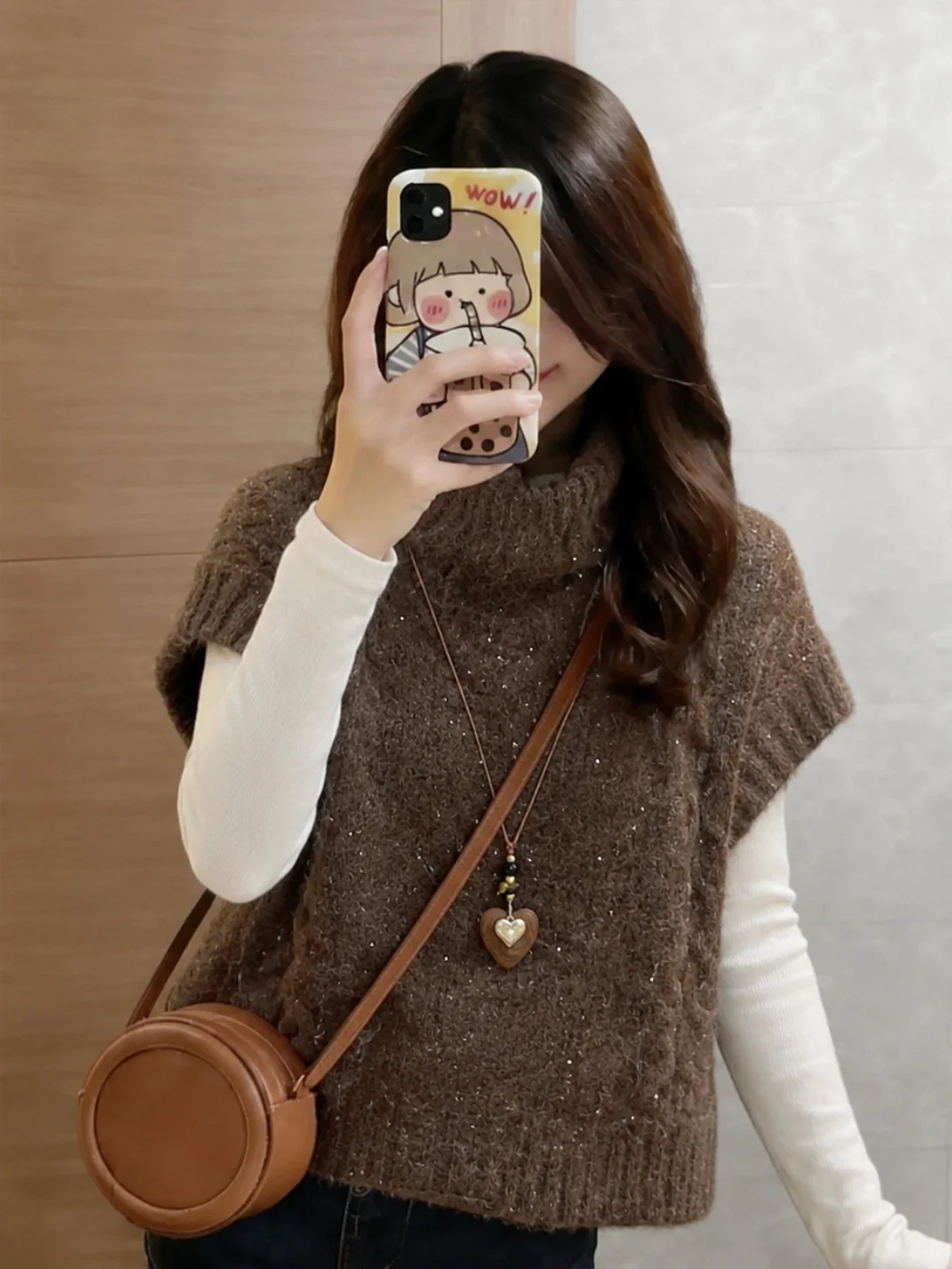 Korean Design Soft Comfortable Knitted High Collar Vest Versatile Commute Style Fall New Arrival Women's Fashion Vest