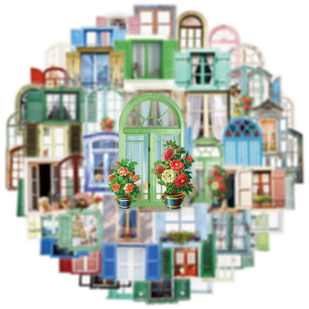 10/30/50pcs Transparent Dessin Animé Coloré Fenêtre Autocollants Rétro Créatif Graffiti Autocollant Valise Scrapbook Téléphone Autocollants Emballage