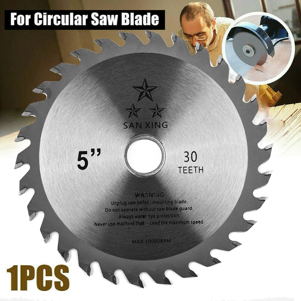 Accessori per utensili rotanti con disco per smerigliatrice da taglio 30T con punta in metallo duro da 125 mm TCT per legno e plastica