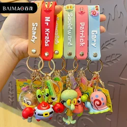 SpongeBob SquarePants action figure Patrick Star Squidward Sandy Cheeks cute fashion Keychain Bag Keyring Pendant Birthday Gifts