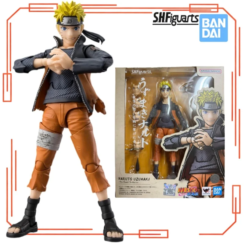 Original Bandai S.H.Figuarts Naruto High Wind Uzumaki Naruto Anime Action Figure Model Toy  Collectible Display Gift Ornaments