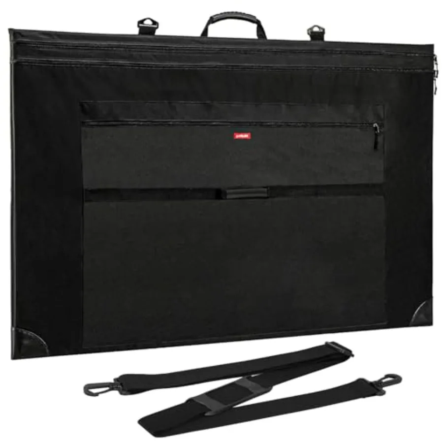 

Light Weight Art Portfolio Bag 36 x 48 Extra Large Art Portfolio Case with Detachable Shoulder Strap Leather Corners Carrying S