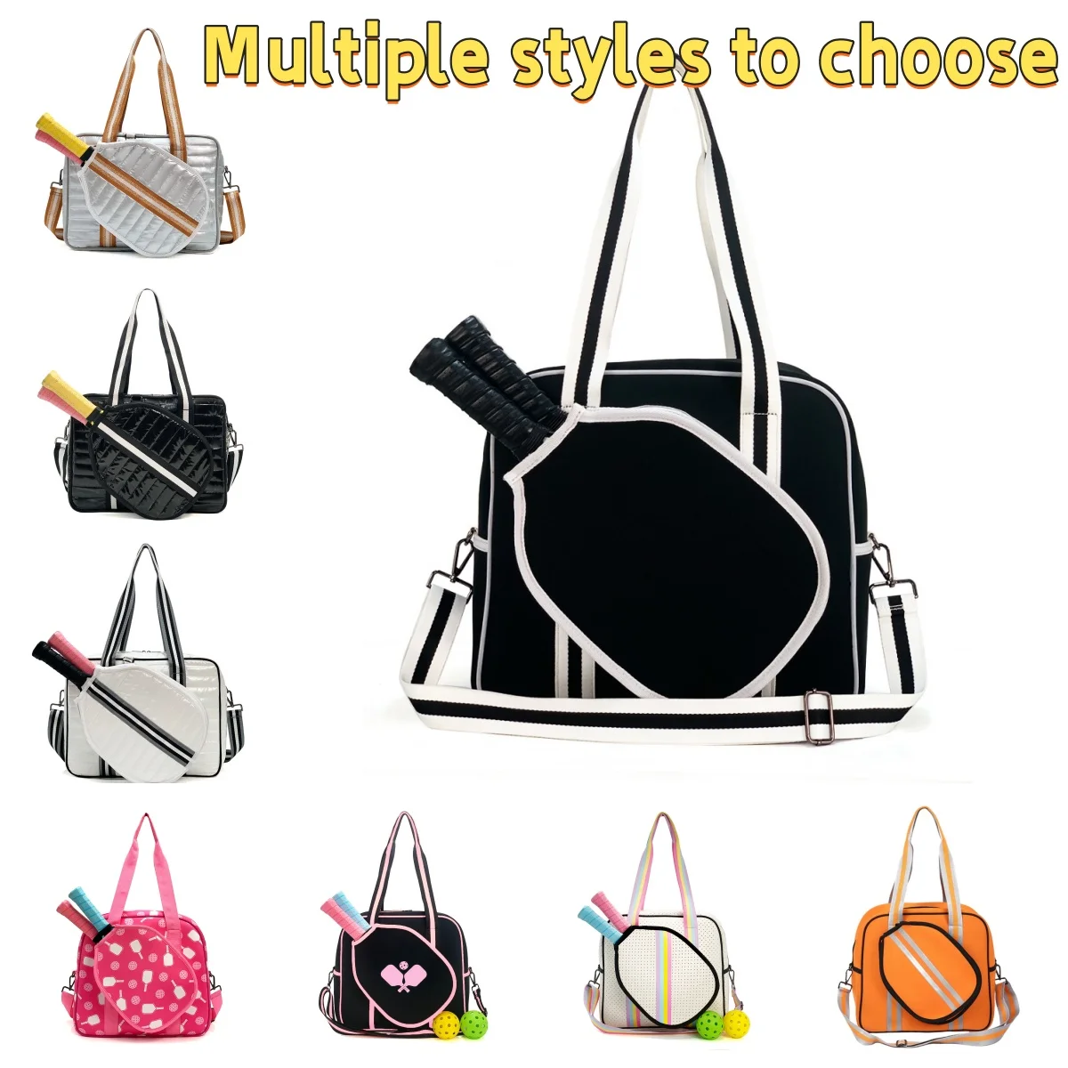 ダウン入りハンドヘルドクロスボディアウトドアスポーツパイクラケットバッグシングルショルダーネオプレン多機能テニスバッグ