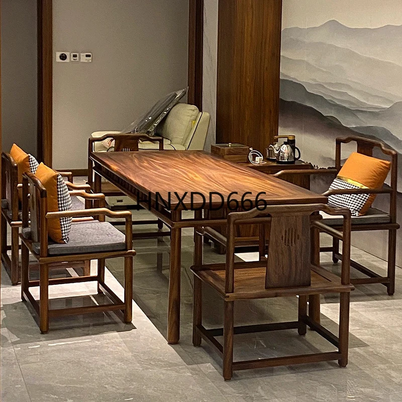 

Black walnut new Chinese tea table and chair combination