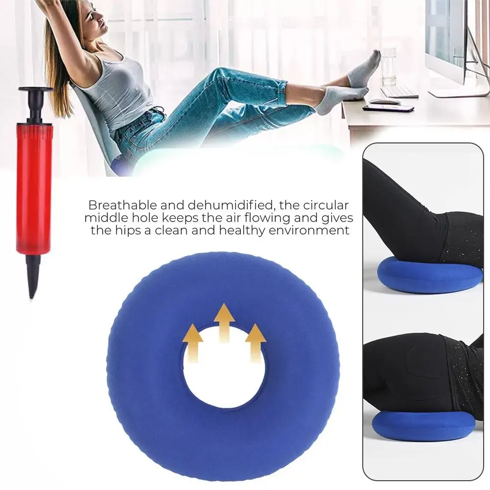 Hip Support Medical Hemorrhoid Seat Pad Inflatable Massage Cushion With Pump Round Pillow Anti Bedsore Donut Chair Pad