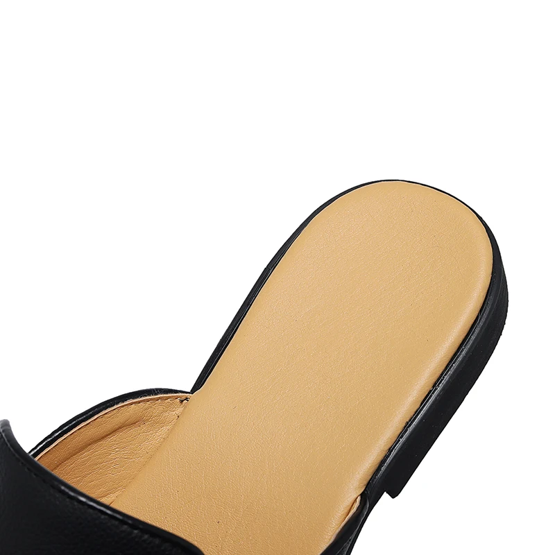 2023 New Summer British Style Men\'s Mules Shoes 28.5CM Fashion White Daily Dress Slipper Black Hombre Yuppie Banquet Casual