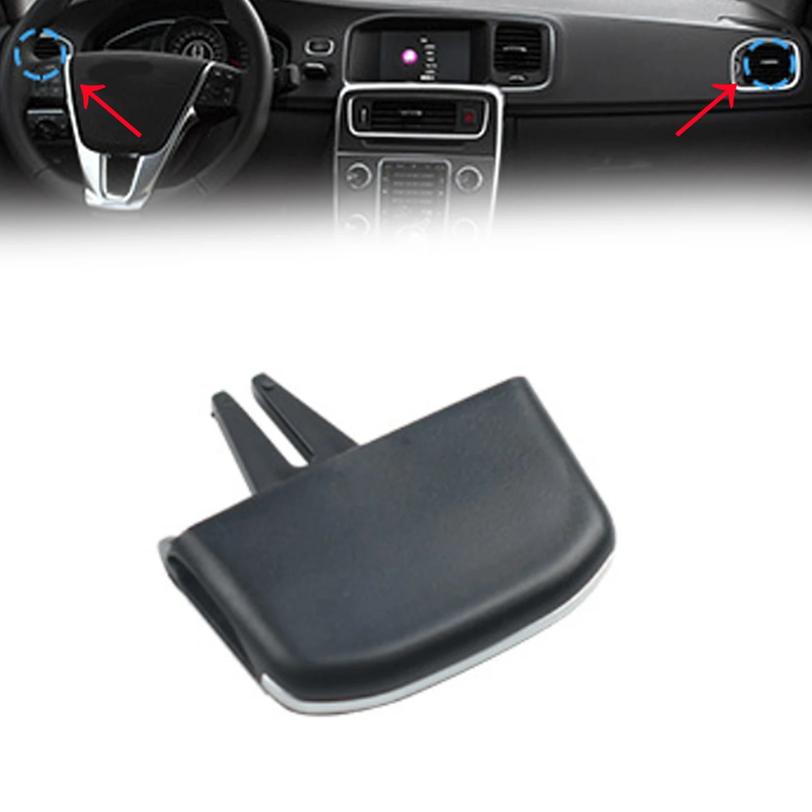 

1pcs Car Air Conditioner Air Outlet Paddles Air Outlet Adjustment Buckle Slider For Left And Right For Volovo For S60 For V40