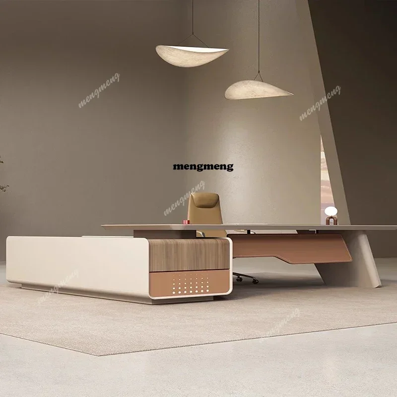 

Новинка: Элитный офисный стол для руководителя в стиле лайт-люкс, высококлассный офисный стол и кресло для менеджера.