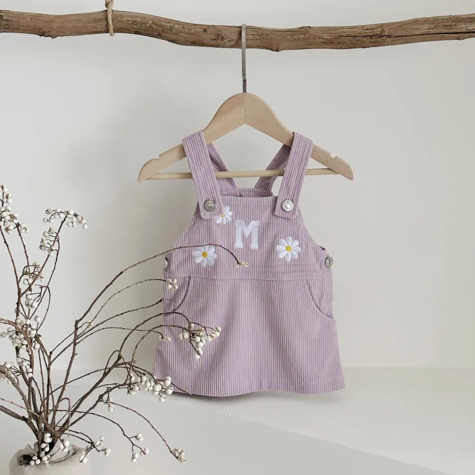 Baby Girl Clothes Autumn Denim Purple Overall Strap Dress Daisy Flower  Embroidery Bodysuits Infant Suit Newborn Baby Clothes - AliExpress 1501